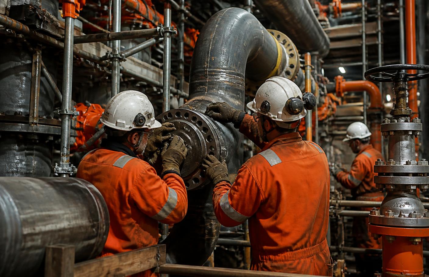 Trabalho de tubagem industrial